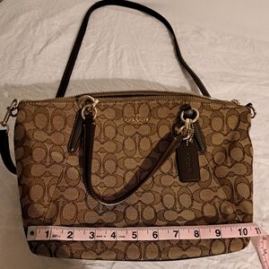 Coach Brown Shoulder Bag with Signature Pattern